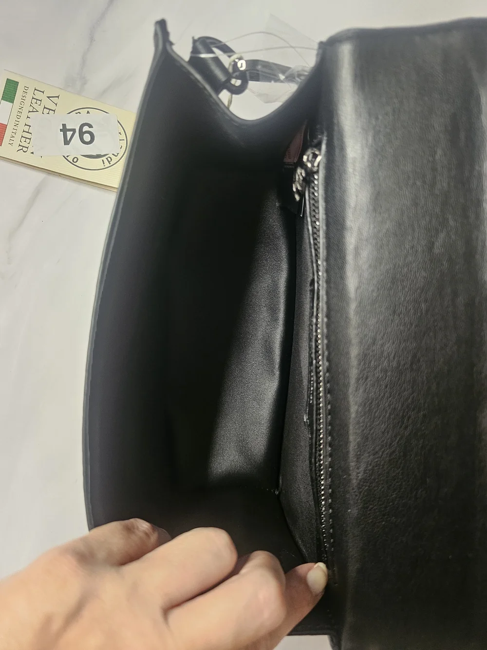Orlandi Valentino Black Quilted Vegan Leather Crossbody Bag NWT Gunmetal
